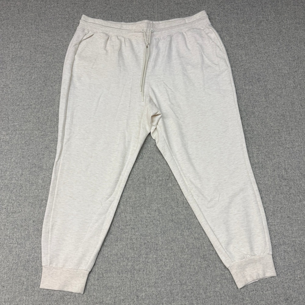 Velocity Jogger Sweatpants 2X Oatmeal Heather Beige Drawstring Pockets Athletic